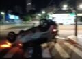 Acidente termina com carro capotado em avenida de Campo Grande