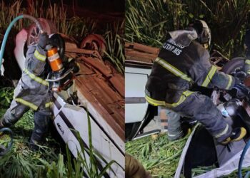 Capotamento na BR-262 deixa motorista ferido