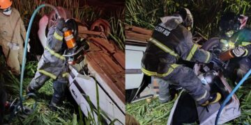 Capotamento na BR-262 deixa motorista ferido