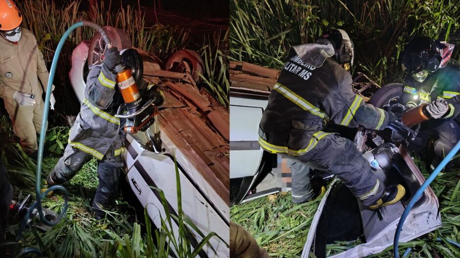 Capotamento na BR-262 deixa motorista ferido