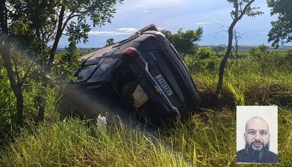 Motorista morre em capotamento na MS-040 e polícia encontra drogas no veículo