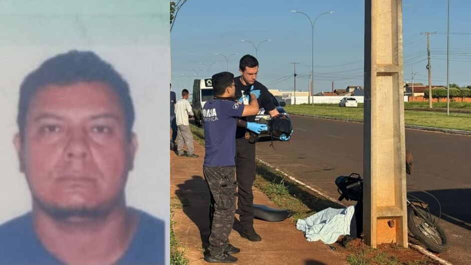 Motociclista perde o controle, atinge poste e morre