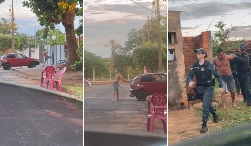 Briga termina em ameaças, danos e homem detido pela PM
