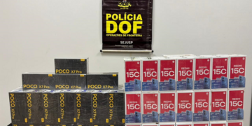 Carreta com 106 celulares é apreendida e motorista é preso