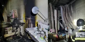 Incêndio atinge fábrica de enxoval e mobiliza bombeiros