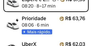 Chuva + segunda-feira fazem preço de corridas por app disparar em Campo Grande