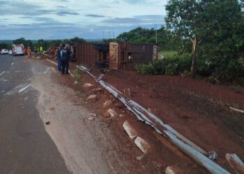 Motorista morre após tombamento de carreta boiadeira na BR-158
