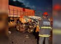 Três homens morrem em grave acidente entre carro e carreta na BR-267