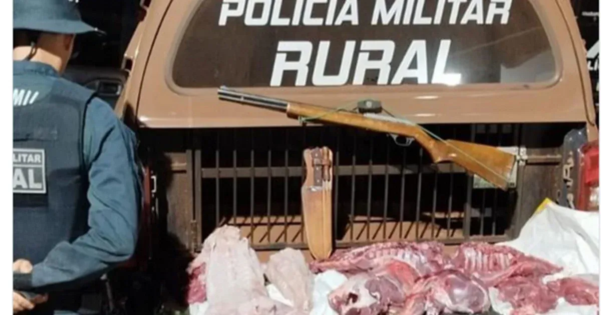 Homem é preso com carne de jacaré e javali e arma