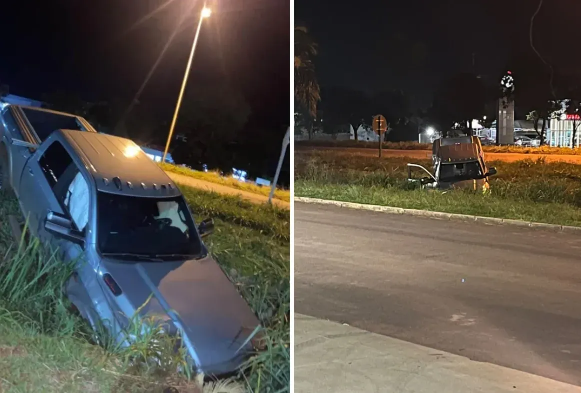 Motorista perde controle de RAM e veículo fica destruído após sair da pista