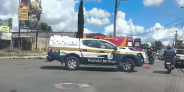 Acidente deixa motorista preso nas ferragens na Brilhante