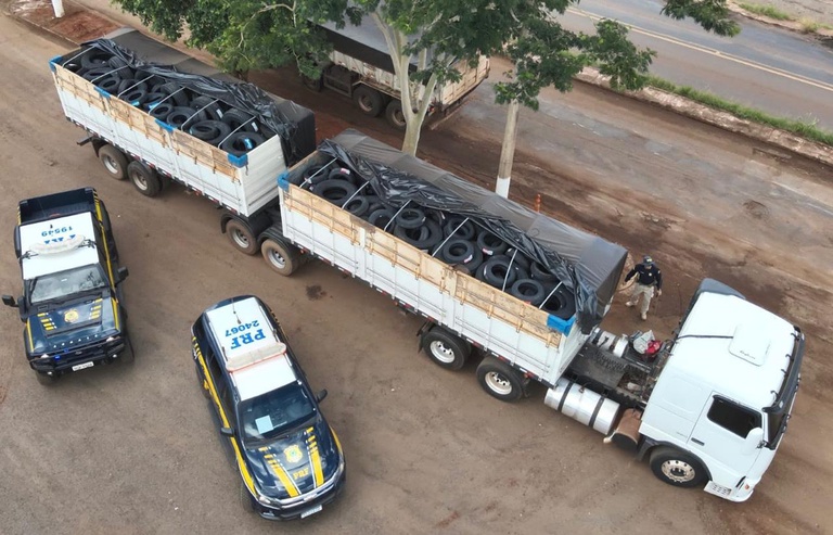 PRF apreende 320 pneus contrabandeados na BR-163