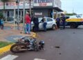 Motociclista fica em estado grave após carro avançar sinal