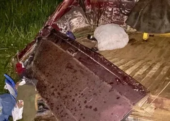 Pane mecânica provoca acidente entre caminhonete e carreta na BR-060 Pane mecânica provoca acidente entre caminhonete e carreta na BR-060