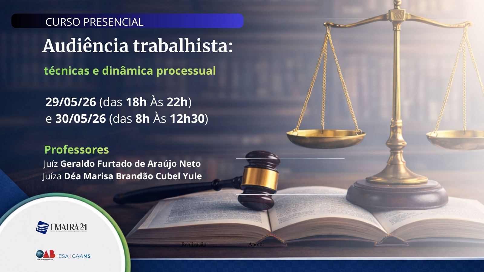 Curso capacita advogados para atuação estratégica em audiências trabalhistas