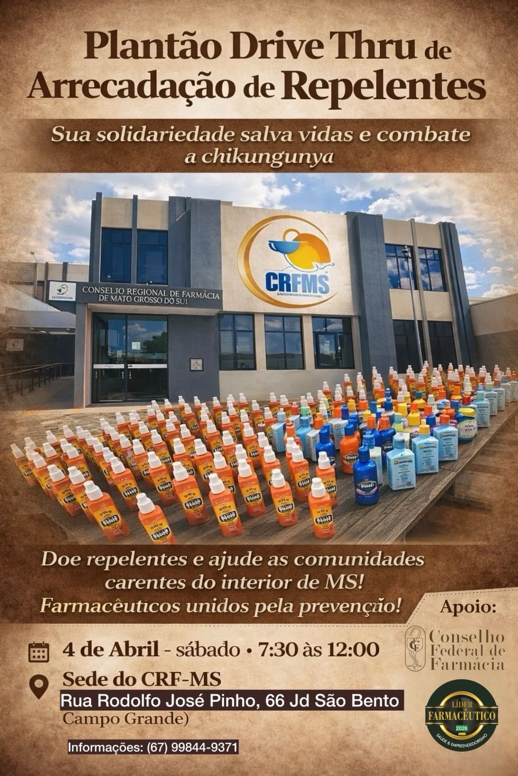 Drive-thru arrecada repelentes contra chikungunya, dengue e zika em Campo Grande