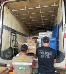 Carne irregular para merenda escolar é apreendida e motorista acaba preso em flagrante