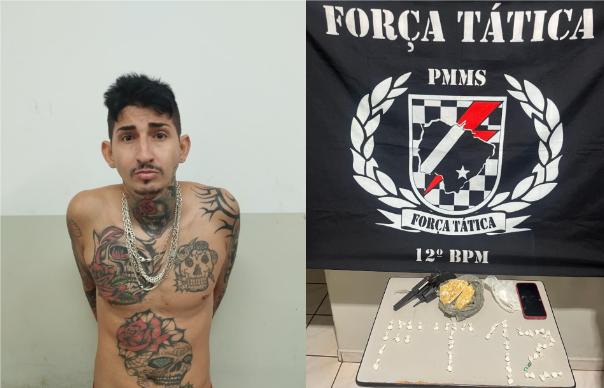 Suspeito de matar desafeto com tiro na cabeça é preso com arma e drogas em zona rural
