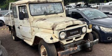 Detran-MS abre leilão com 182 veículos e destaca Toyota Bandeirante 1988 a partir de R$ 1,9 mil