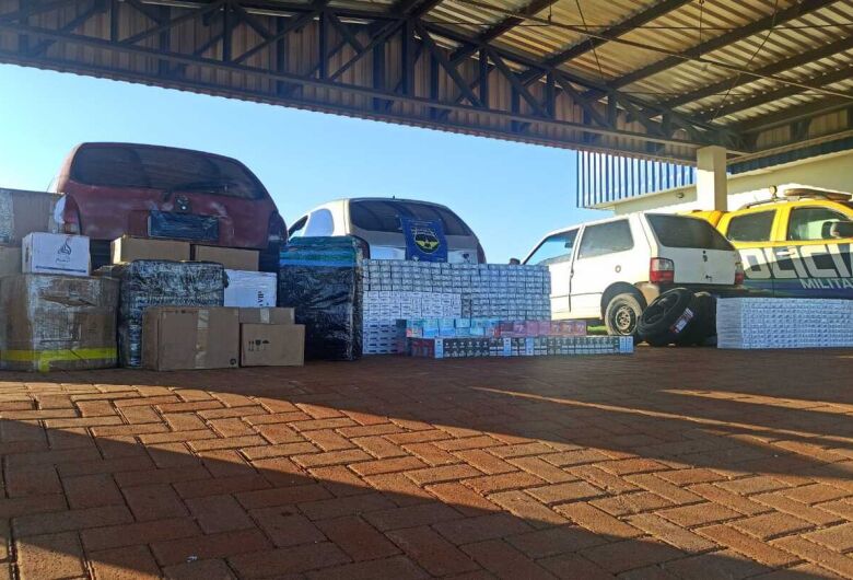 Três veículos com contrabando de R$ 156 mil são apreendidos na MS-164