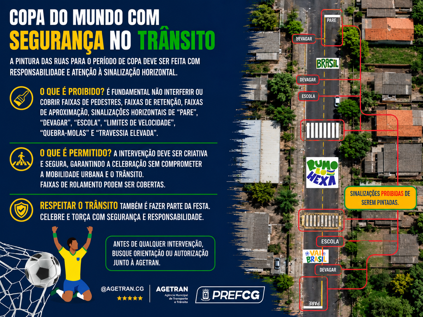 Agetran alerta para regras em pinturas de ruas durante a Copa