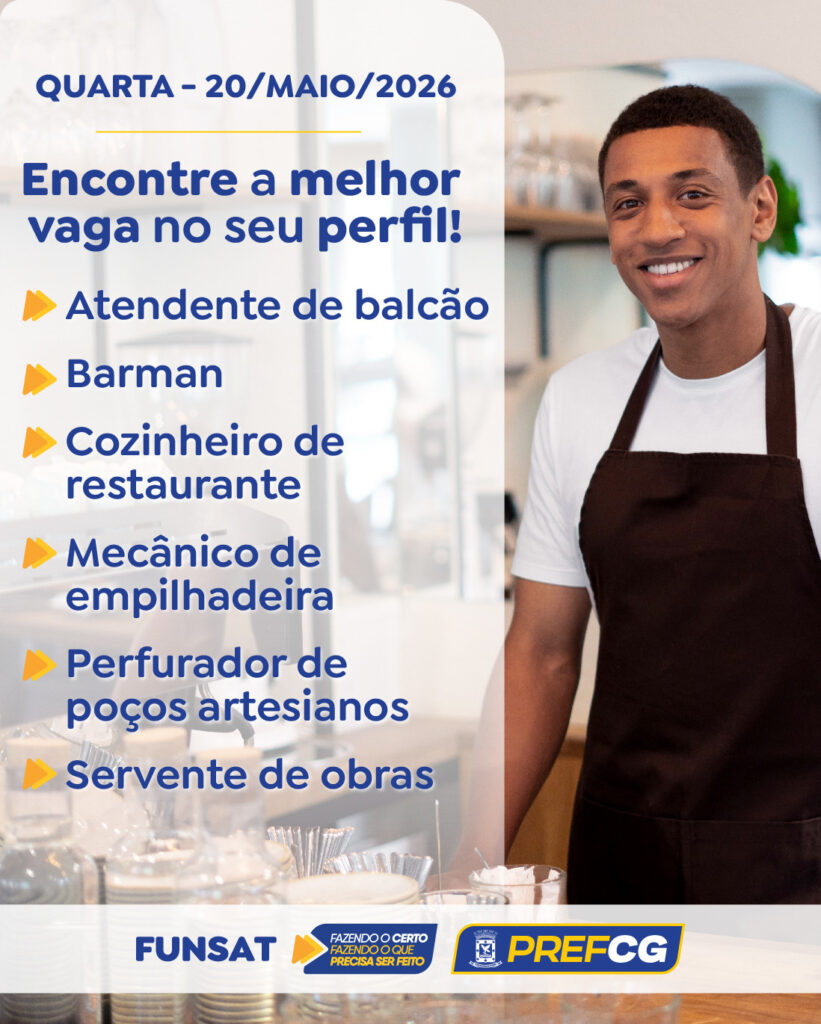 Funsat oferece 1.132 vagas nesta quarta-feira Funsat oferece 1.132 vagas nesta quarta-feira