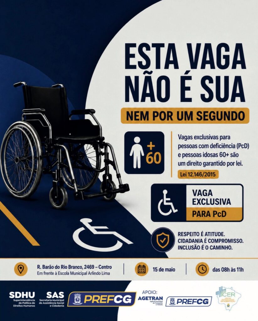 Maio Amarelo promove ação sobre vagas especiais Maio Amarelo promove ação sobre vagas especiais