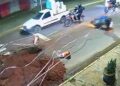 Motociclista ignora obra, perde controle e sofre acidente em Campo Grande