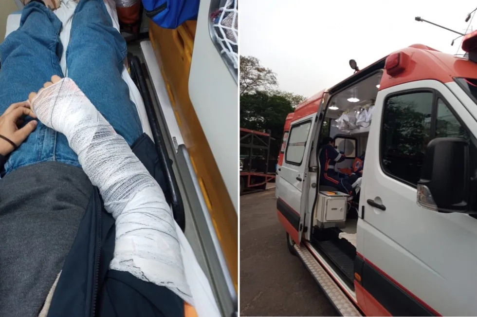 Acidente deixa motociclista com fratura no punho