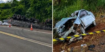 Acidente com carreta termina em morte na BR-163