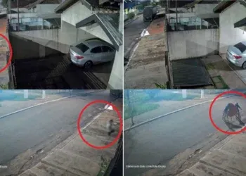 Morador denuncia vandalismo após portão ser derrubado por jovens Morador denuncia vandalismo após portão ser derrubado por jovens