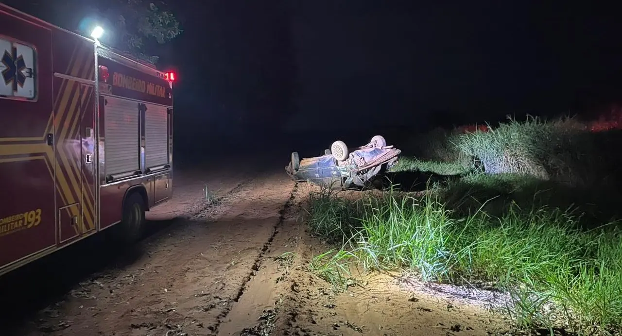 Capotamento na BR-267 deixa um morto e dois feridos