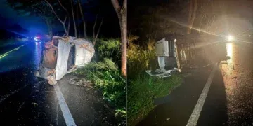 Motorista é encontrado às margens da rodovia após capotagem na BR-376