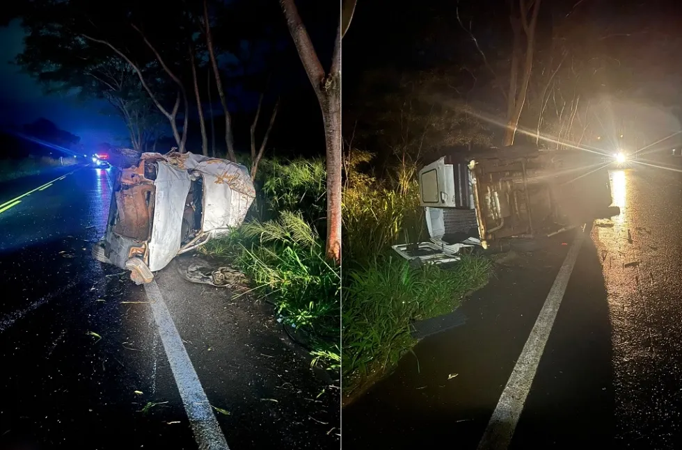 Motorista é encontrado às margens da rodovia após capotagem na BR-376