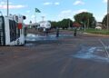 Acidente com caminhão-tanque interdita BR-060 em Campo Grande