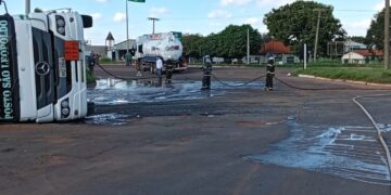 Acidente com caminhão-tanque interdita BR-060 em Campo Grande
