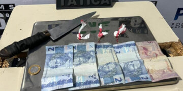 Suspeito de série de furtos é preso com droga e faca