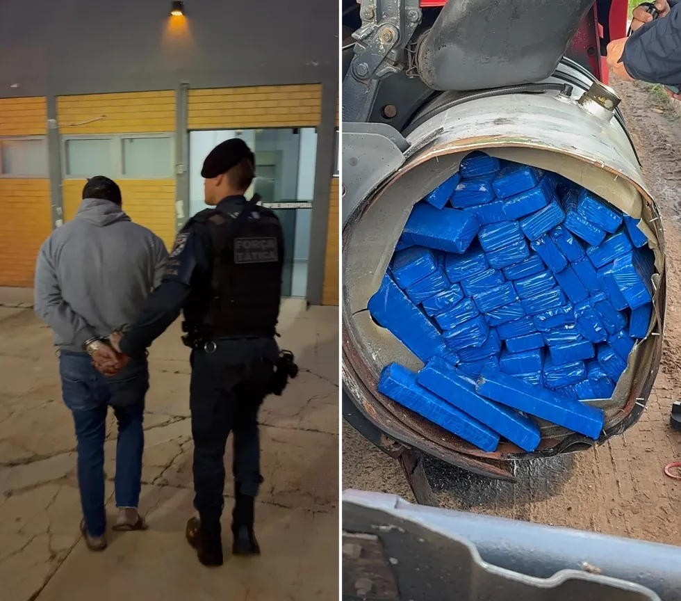 Quase 1 tonelada de maconha é apreendida em caminhão na MS-276