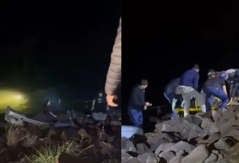 Motorista embriagado provoca acidente e homem morre após caminhonete cair no rio Paraná