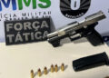 Pistola municiada é apreendida em abordagem