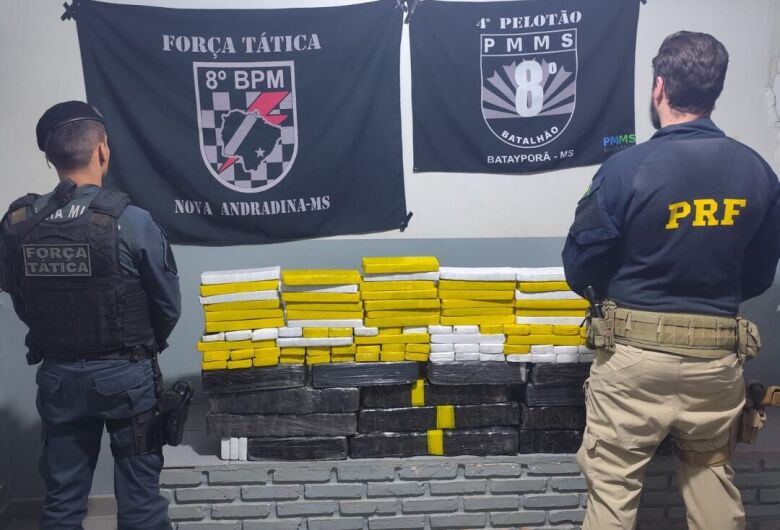 PRF e PM apreendem mais de 200 quilos de maconha