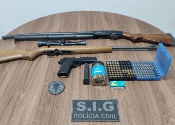 Operação apreende arsenal com armas de fogo e centenas de munições em investigação sobre posse irregular Operação apreende arsenal com armas de fogo e centenas de munições em investigação sobre posse irregular