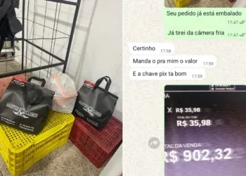 Golpistas tentam comprar picanha com Pix falso, mas recebem saco de ossos e acabam presos