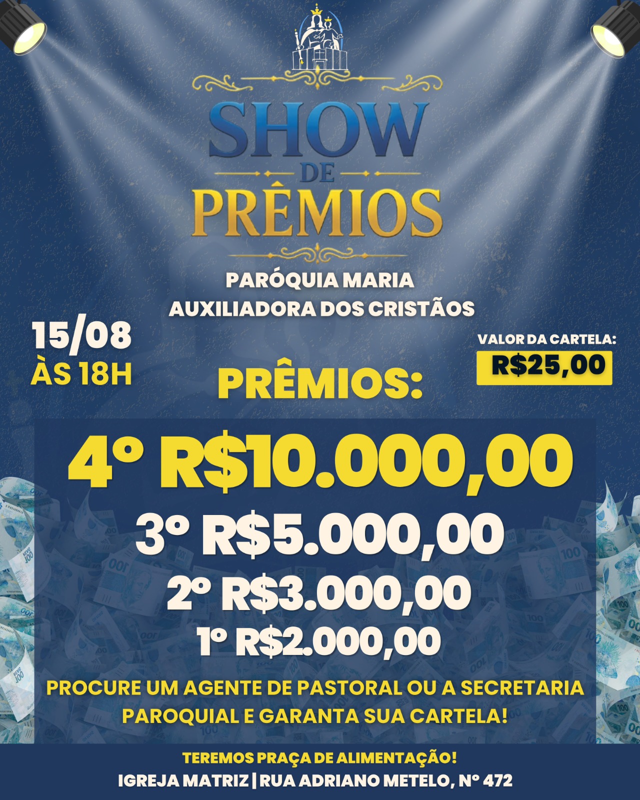 Vídeo: Após vendaval causar prejuízos, paróquia promove Show de Prêmios para custear reforma da igreja 