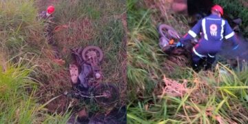 Motociclista cai em barranco e mobiliza resgate em Aquidauana