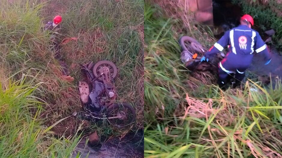 Motociclista cai em barranco e mobiliza resgate em Aquidauana