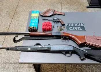 Denúncia de violência doméstica leva polícia a encontrar arsenal com 368 munições Denúncia de violência doméstica leva polícia a encontrar arsenal com 368 munições