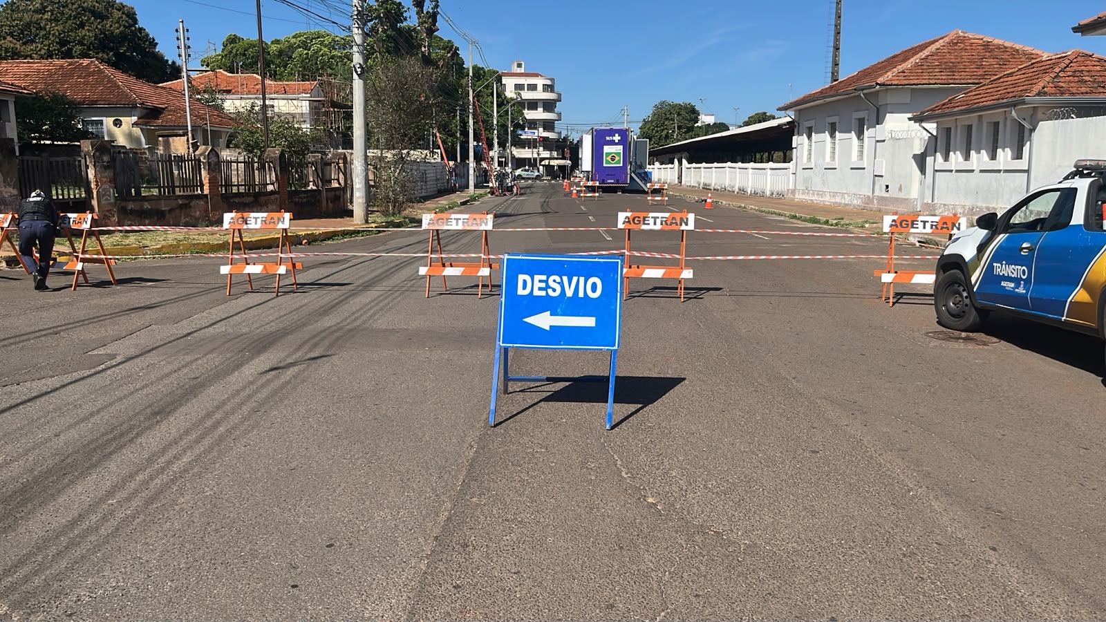Agetran interdita trecho da Calógeras para Carreta da Saúde