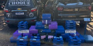 Carro furtado vira depósito de droga e acaba apreendido com 600 kg de maconha