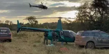 Helicóptero com cocaína é interceptado em área rural de Campo Grande